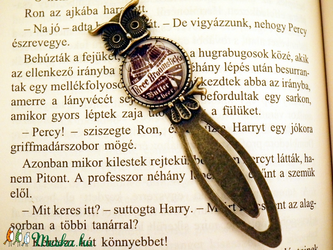 Harry Potter, Három Seprű kocsma cégéres, baglyos csiptetős könyvjelző - otthon & életmód - papír, írószer - Meska.hu