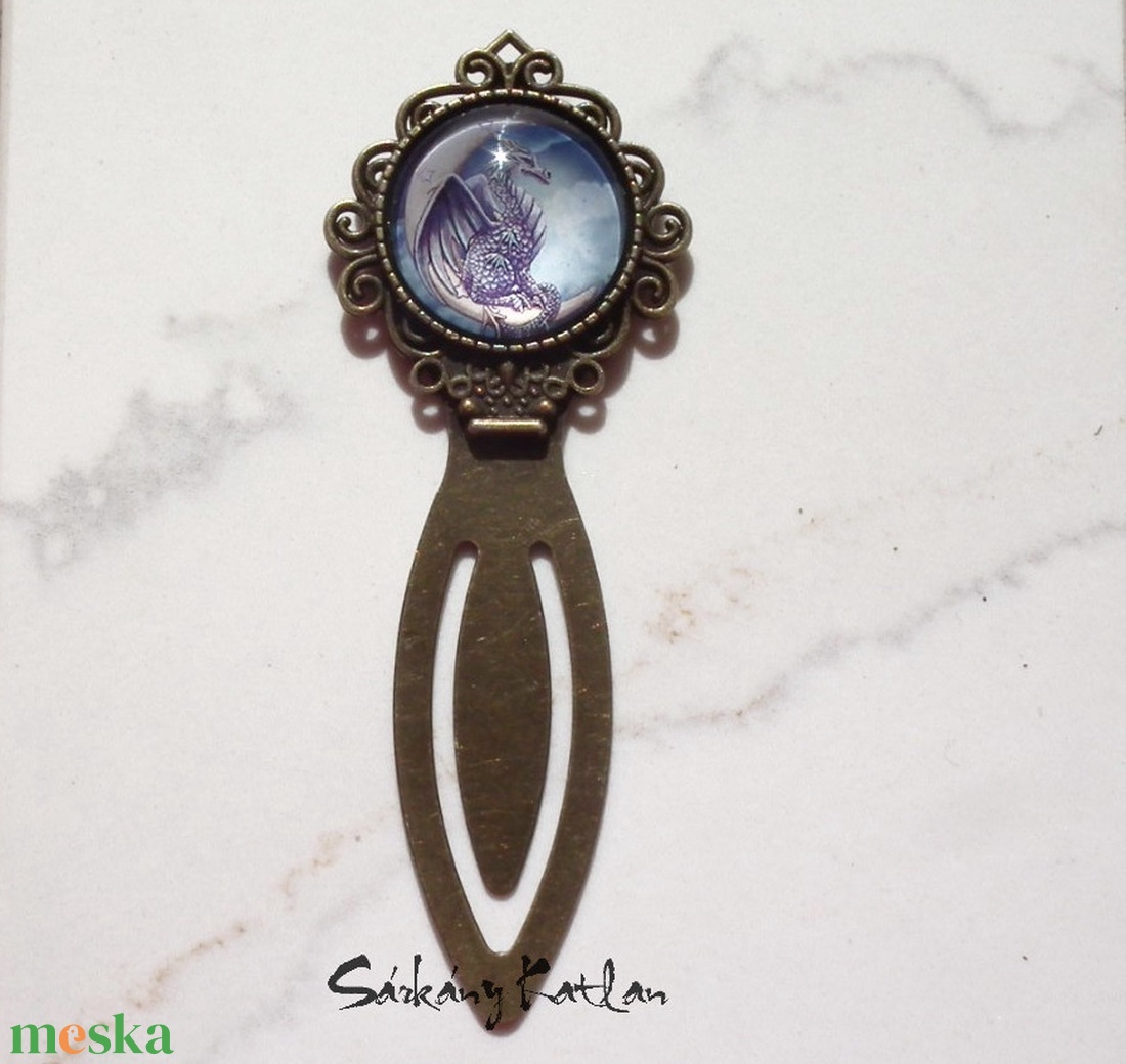 Sárkány a holdon csiptetős könyvjelző - könyv & zene - könyvjelző - Meska.hu