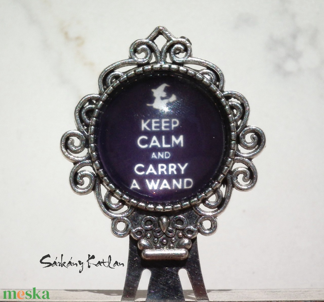 Keep calm and carry a wand csiptetős könyvjelző - könyv & zene - könyvjelző - Meska.hu