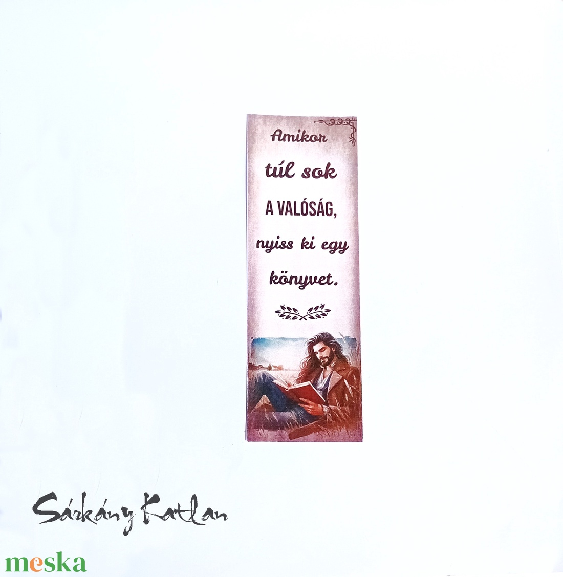 Olvasó férfi karton könyvjelző - könyv & zene - könyvjelző - Meska.hu