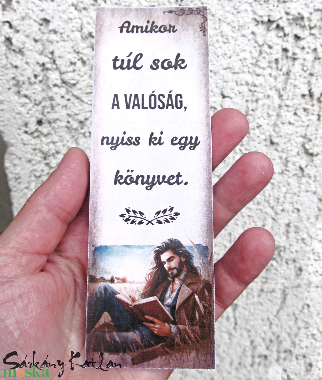 Olvasó férfi karton könyvjelző - könyv & zene - könyvjelző - Meska.hu