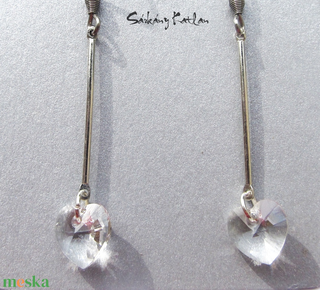 Swarovski kristály szív fülbevaló - ékszer - fülbevaló - lógó fülbevaló - Meska.hu Swarovski kristály szív fülbevaló - ékszer - fülbevaló - lógó fülbevaló - Meska.hu