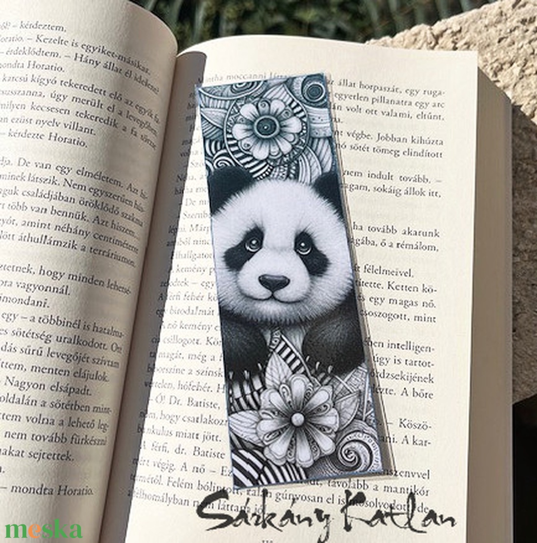 Panda karton könyvjelző - könyv & zene - könyvjelző - Meska.hu