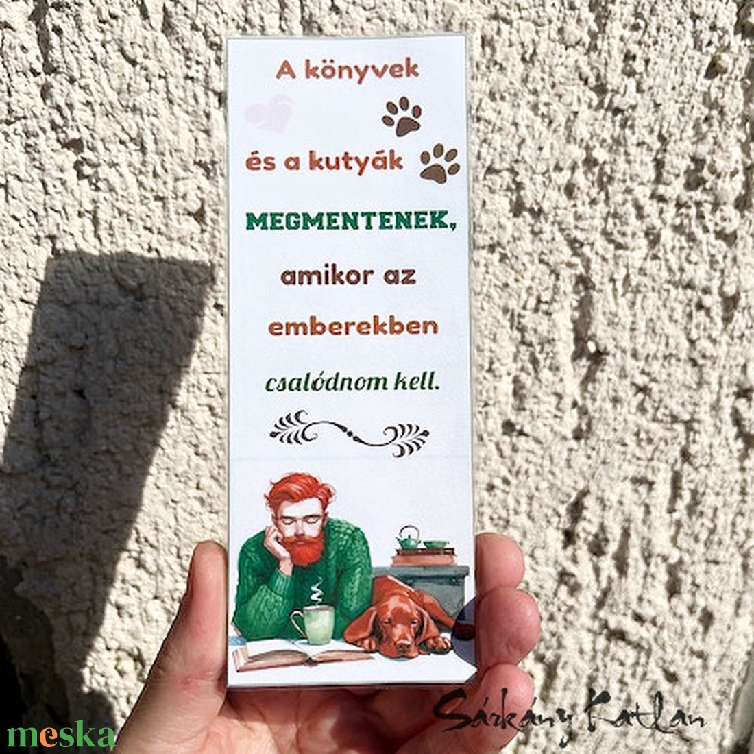 Könyvek és kutyák karton könyvjelző - könyv & zene - könyvjelző - Meska.hu