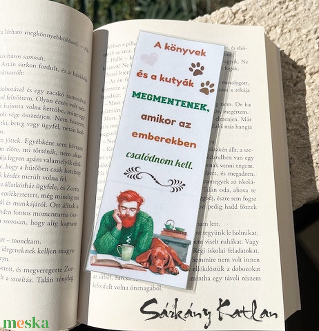 Könyvek és kutyák karton könyvjelző - könyv & zene - könyvjelző - Meska.hu