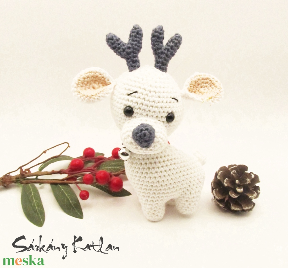 Horgolt karácsonyi szarvas - játék & sport - plüssállat & játékfigura - más figura - Meska.hu