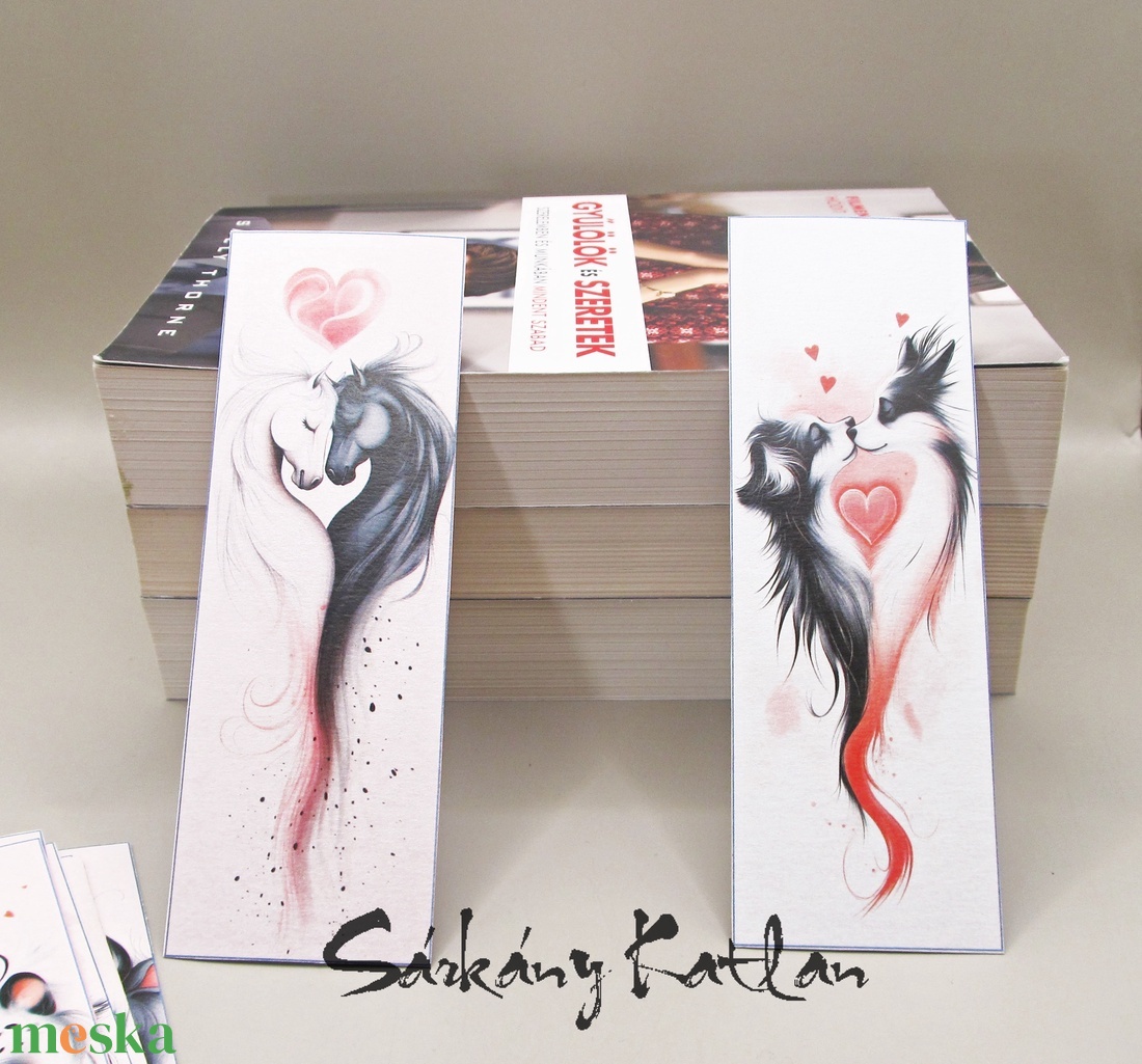 Szerelmes állatkák karton könyvjelző - könyv & zene - könyvjelző - Meska.hu