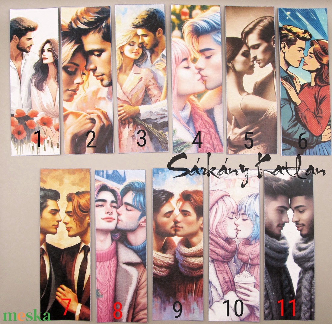 Szerelmesek karton könyvjelző - könyv & zene - könyvjelző - Meska.hu