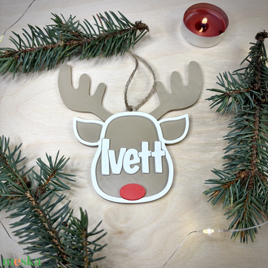 Egyedi szarvasos karácsonyfadísz - karácsony - karácsonyi lakásdekoráció - karácsonyfadíszek - Meska.hu