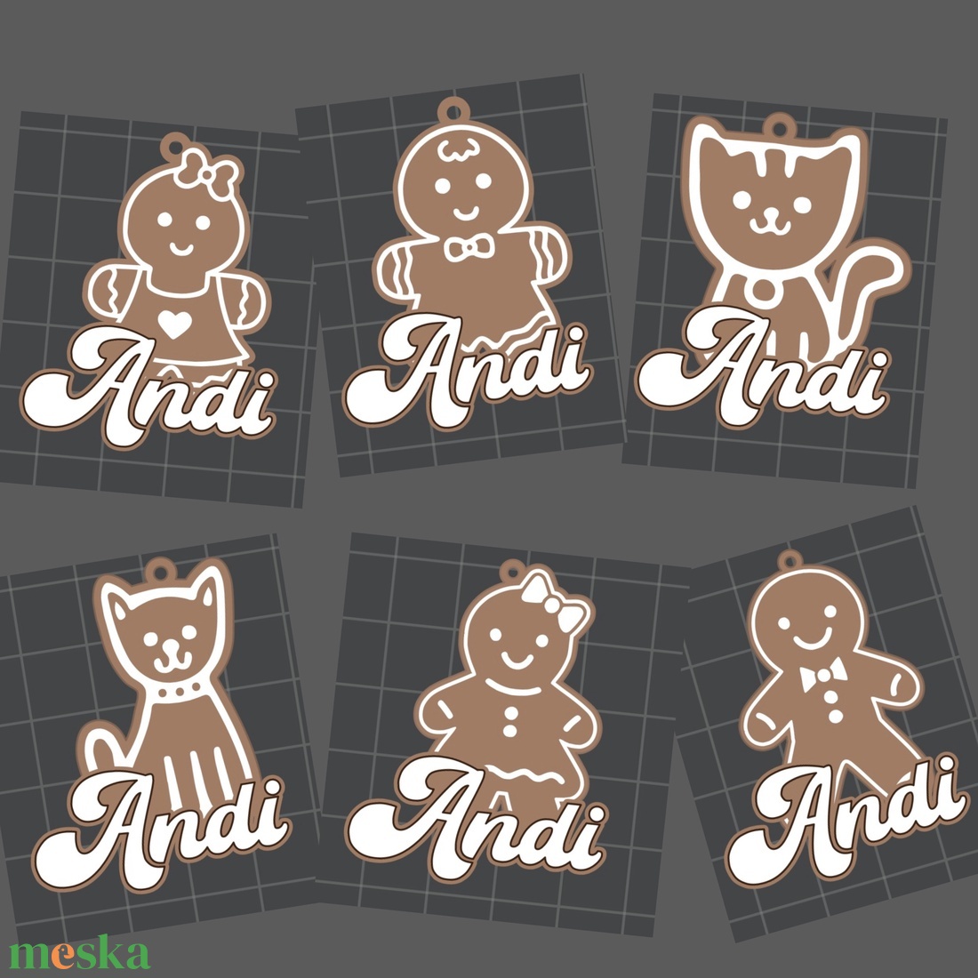 Egyedi Mézeskalács karácsonyfadísz - karácsony - karácsonyi lakásdekoráció - karácsonyfadíszek - Meska.hu