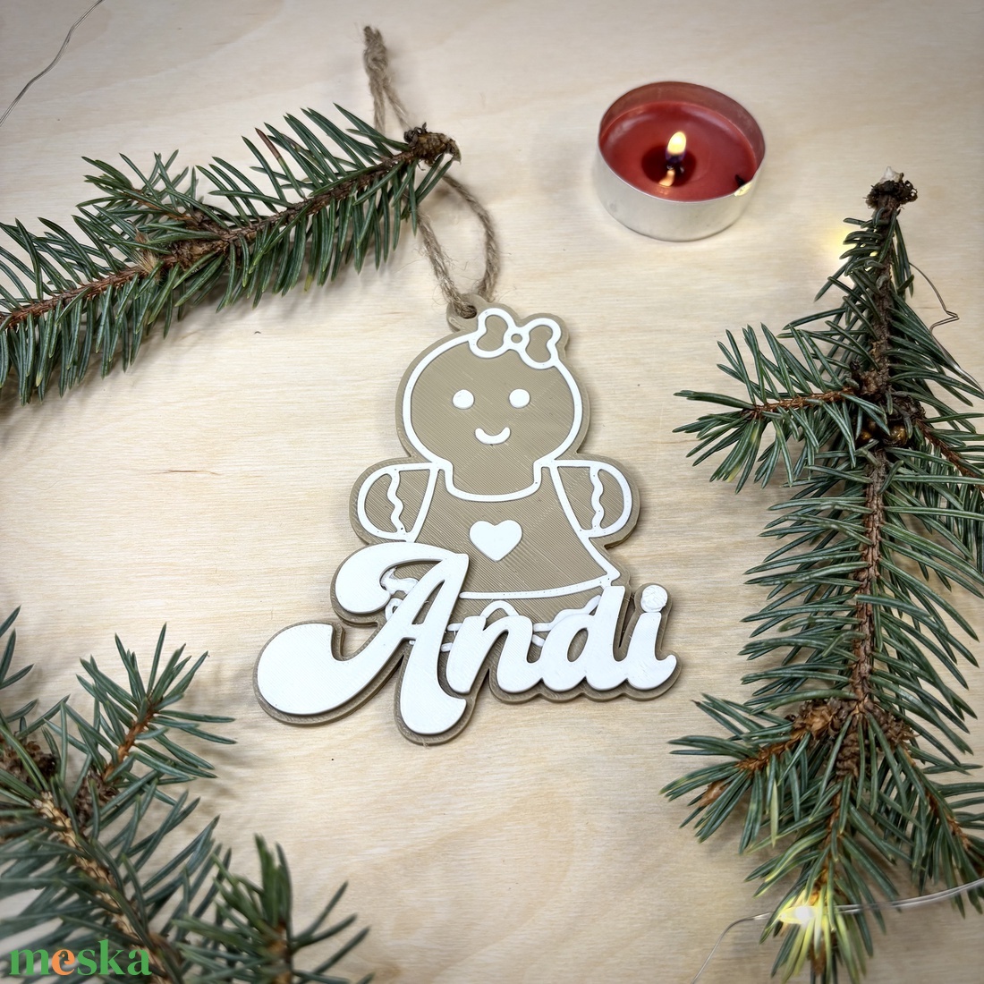 Egyedi Mézeskalács karácsonyfadísz - karácsony - karácsonyi lakásdekoráció - karácsonyfadíszek - Meska.hu