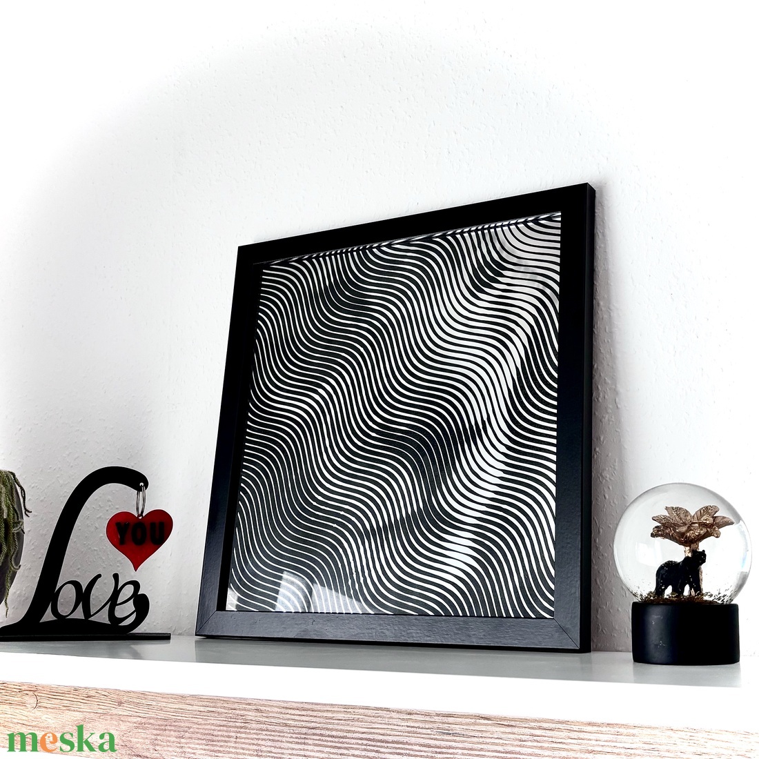 Oroszlán mintás gravírozott tükör - otthon & életmód - dekoráció - tükör - Meska.hu