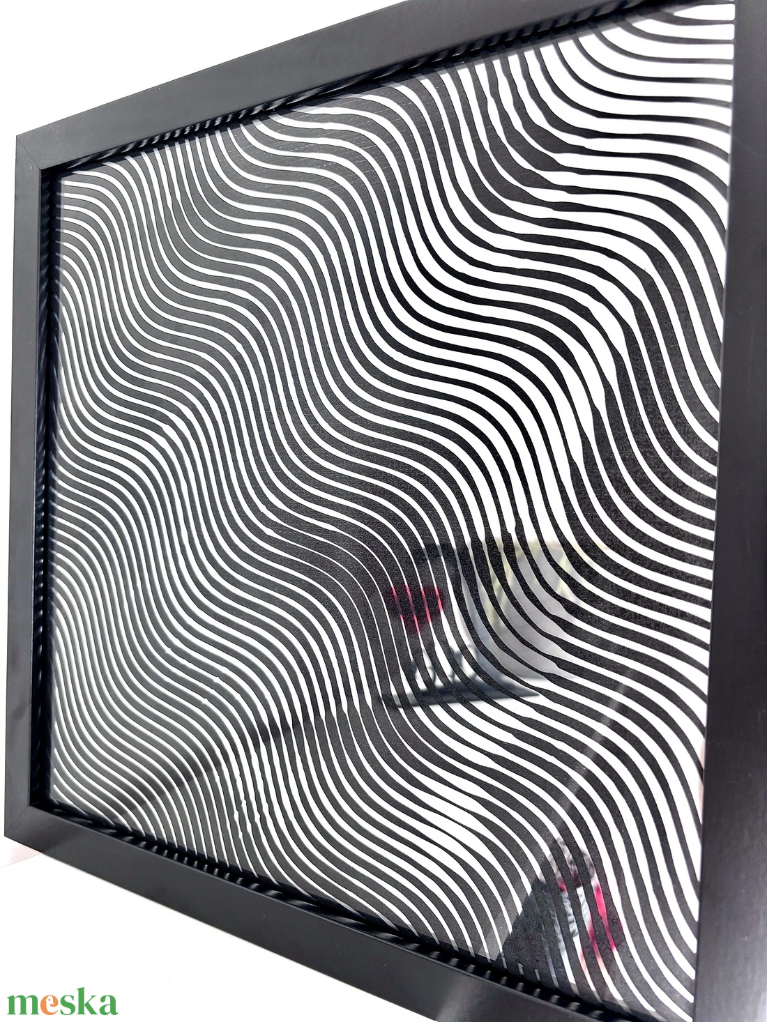 Oroszlán mintás gravírozott tükör - otthon & életmód - dekoráció - tükör - Meska.hu