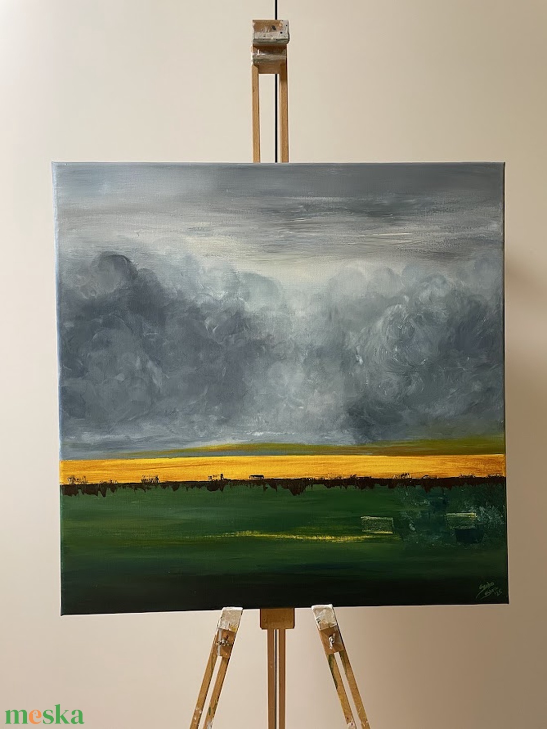 Napvonal  - művészet - festmény - akril - Meska.hu