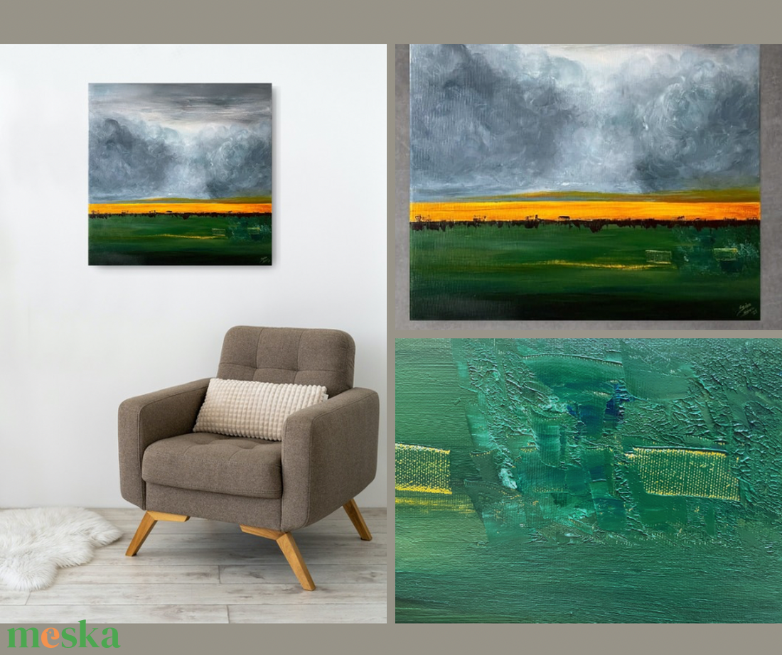 Napvonal  - művészet - festmény - akril - Meska.hu