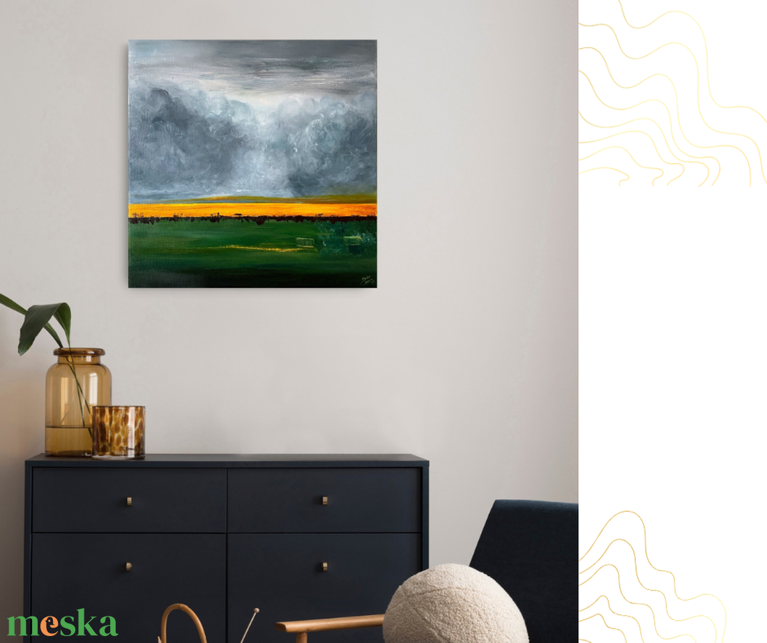 Napvonal  - művészet - festmény - akril - Meska.hu