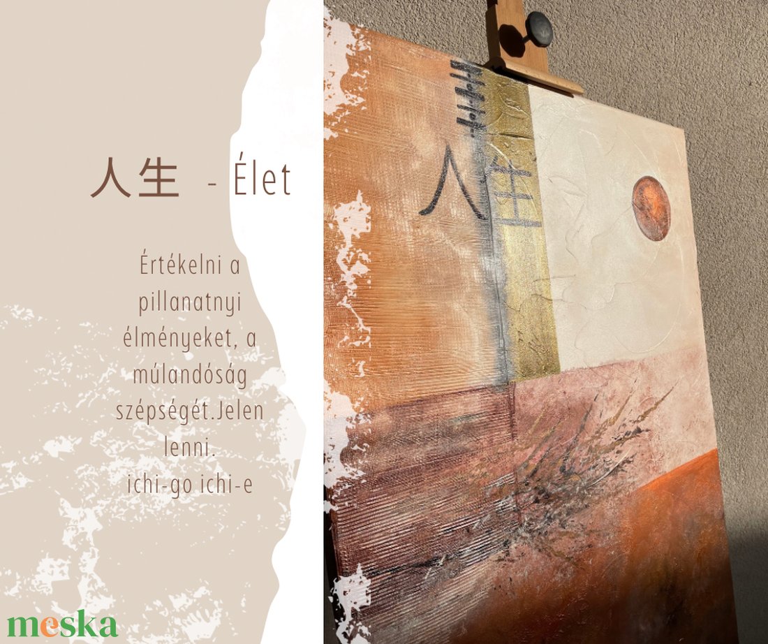 Élet c. absztrakt festmény - 70 x 90 cm - művészet - festmény - akril - Meska.hu