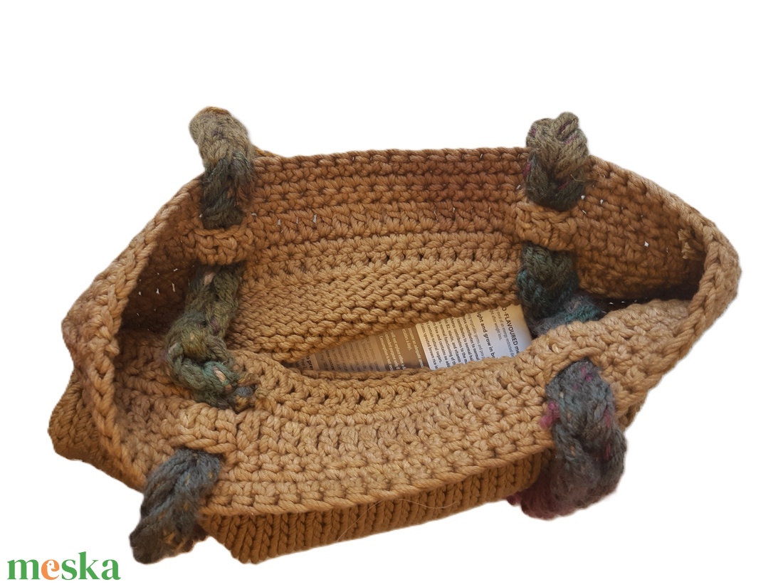 Okker textil kézitáska - ÖKO - táska & tok - kézitáska & válltáska - kézitáska - Meska.hu