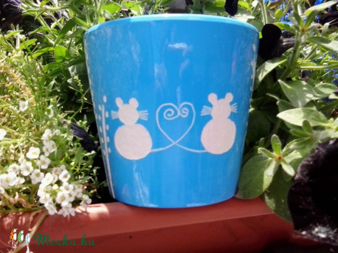 Gravírozott kaspó - szerelmes macskás-egeres -  - Meska.hu