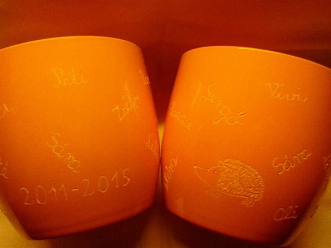 Sünis-neves kaspó - ovis búcsúajándék -  - Meska.hu