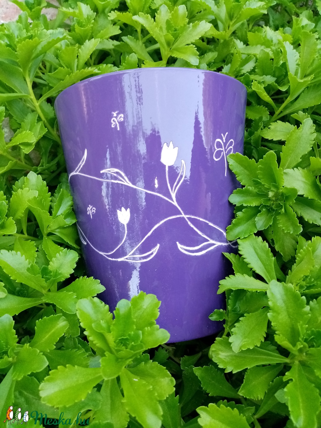 Lila kaspó - otthon & életmód - dekoráció - Meska.hu