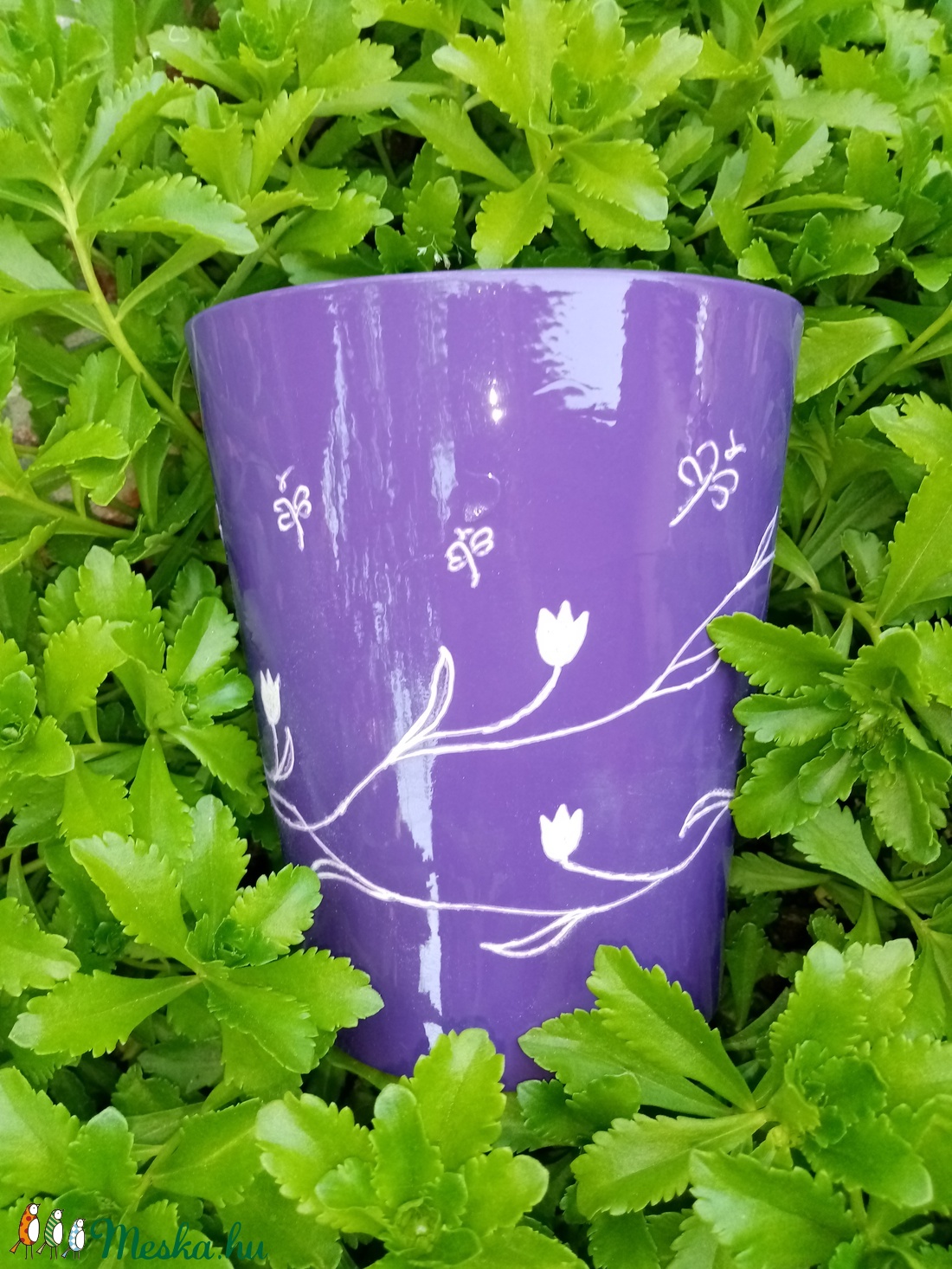 Lila kaspó - otthon & életmód - dekoráció - Meska.hu