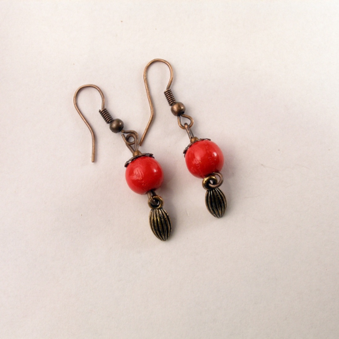 Fa gyöngy  fülbevaló  -  - Meska.hu