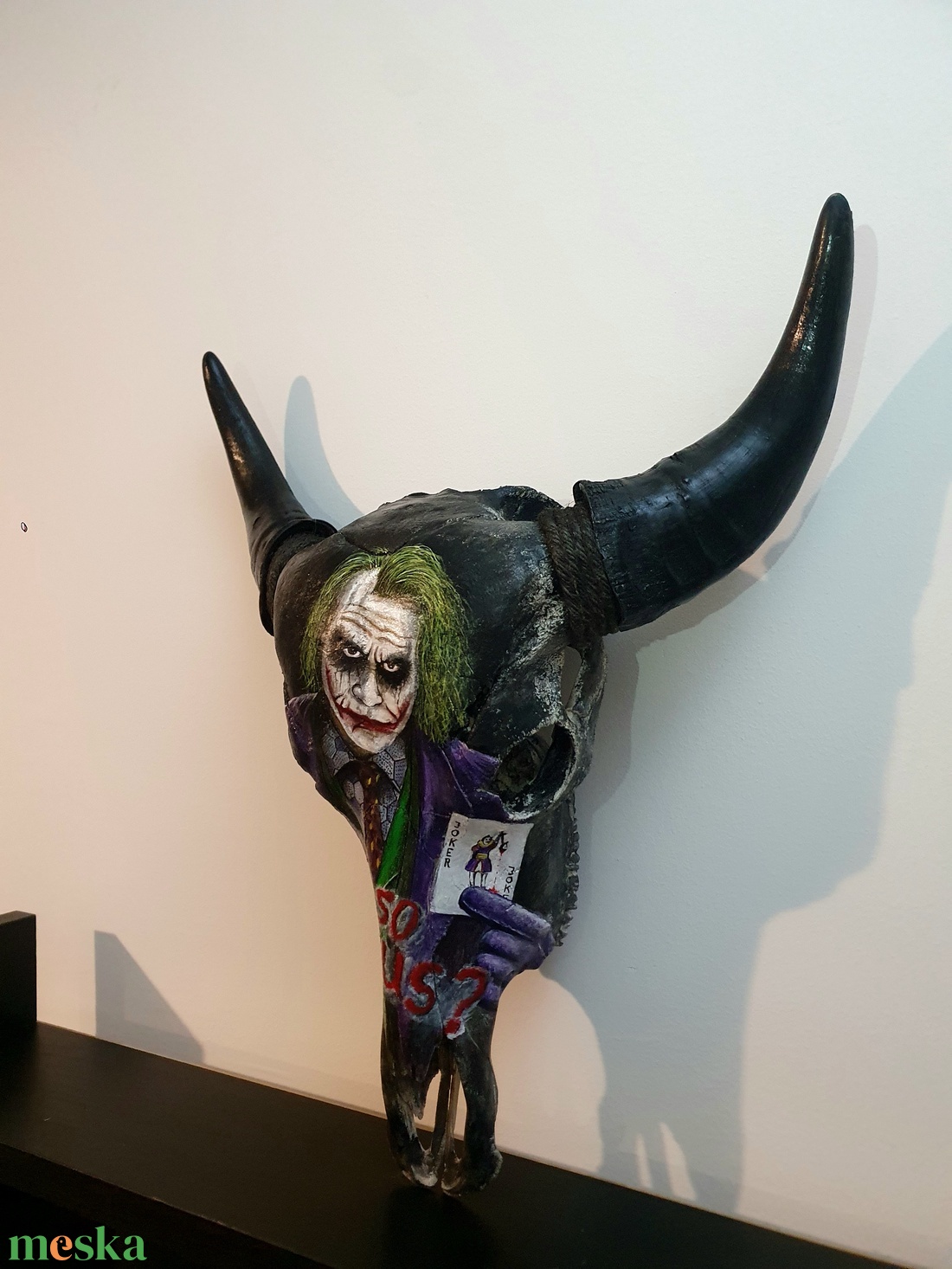 SavageSkullz valódi bika koponya / trófea fali dísz Joker festéssel - otthon & életmód - dekoráció - fali és függő dekoráció - falra akasztható dekor - Meska.hu SavageSkullz valódi bika koponya / trófea fali dísz Joker festéssel - otthon & életmód - dekoráció - fali és függő dekoráció - falra akasztható dekor - Meska.hu