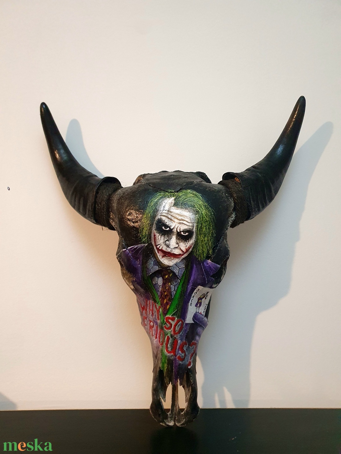 SavageSkullz valódi bika koponya / trófea fali dísz Joker festéssel - otthon & életmód - dekoráció - fali és függő dekoráció - falra akasztható dekor - Meska.hu SavageSkullz valódi bika koponya / trófea fali dísz Joker festéssel - otthon & életmód - dekoráció - fali és függő dekoráció - falra akasztható dekor - Meska.hu
