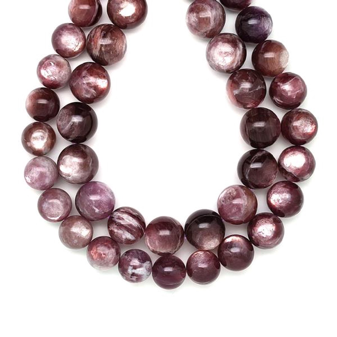 Lepidolit lila golyó A 14-15mm  ékszerkészítő alapanyag (füzér) - kellékek & szerszámok - ásvány alapanyag - ásványfüzér - Meska.hu