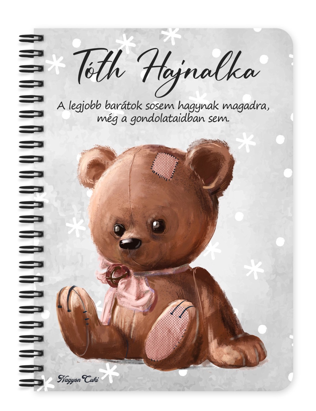 Személyre szabható - Cuki maci mintás A6-os füzet - otthon & életmód - papír, írószer - jegyzetfüzet & napló - Meska.hu