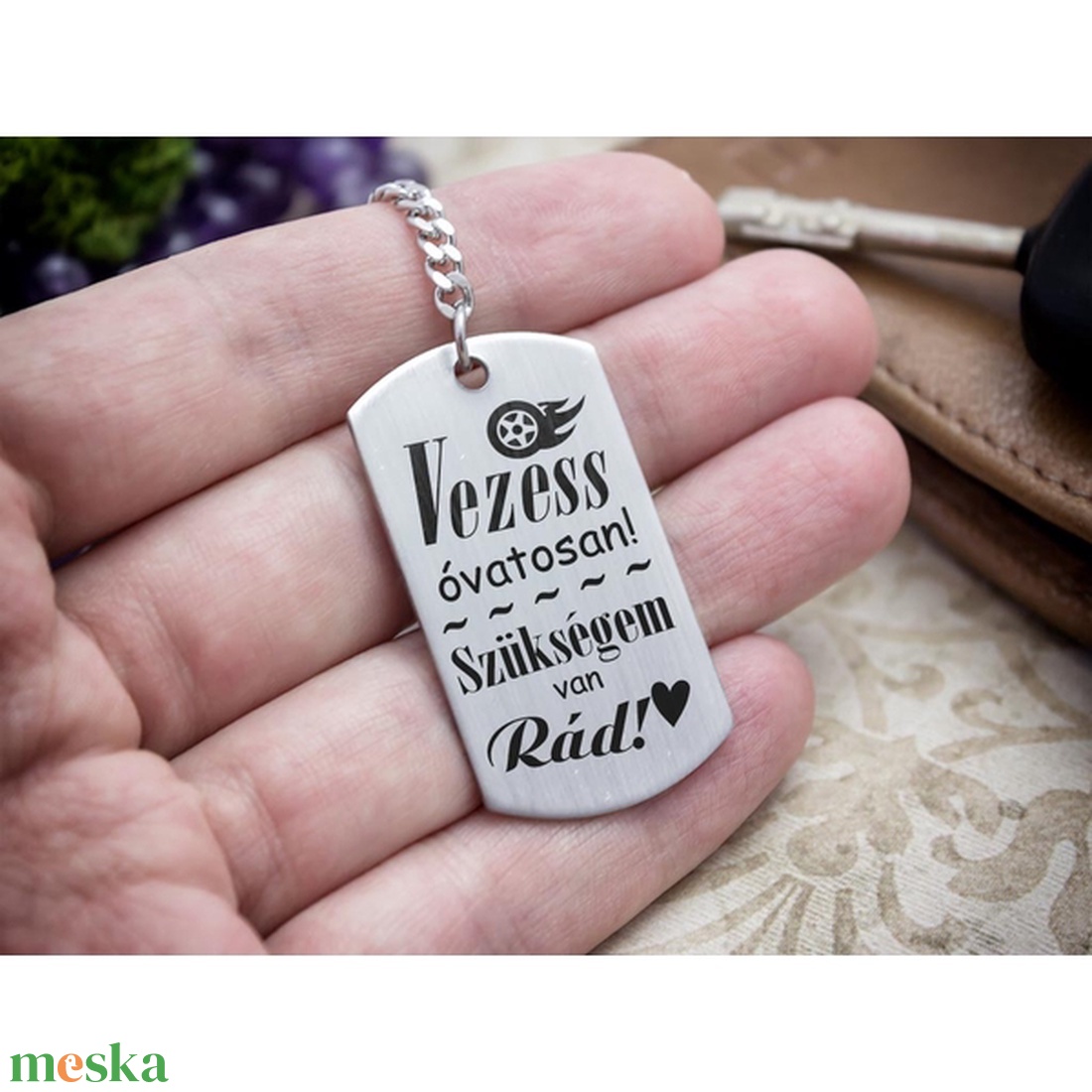 Vezess óvatosan acél medálos kulcstartó - táska & tok - kulcstartó & táskadísz - kulcstartó - Meska.hu Vezess óvatosan acél medálos kulcstartó - táska & tok - kulcstartó & táskadísz - kulcstartó - Meska.hu
