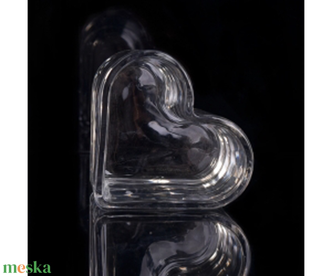 Szív alakú gyertya üveg - kellékek & szerszámok - díszíthető tárgyak - üveg - Meska.hu