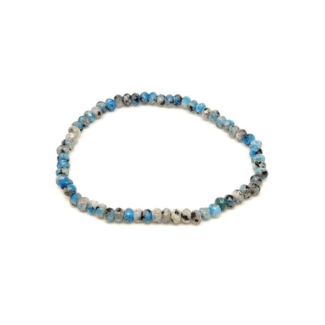 Achát tűz fazettált korong karkötő kék-fehér 43 mm - ékszer - karkötő - ásványkarkötő - Meska.hu