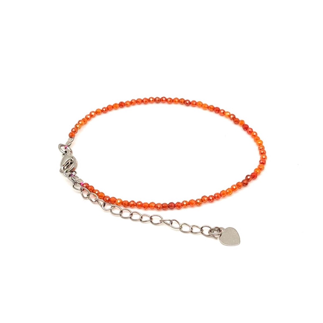 Fazettált narancs cirkon golyós ásvány karkötő állítható kapoccsal 2�2,5mm - ékszer - karkötő - ásványkarkötő - Meska.hu