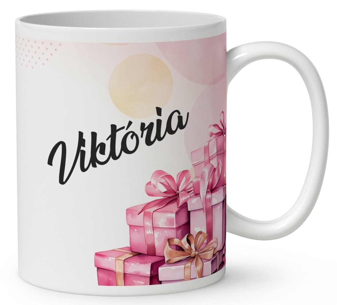 Kérd a neveddel - Cuki pink mosómaci mintás bögre - otthon & életmód - konyhafelszerelés, tálalás - tálalás - bögre & csésze - Meska.hu