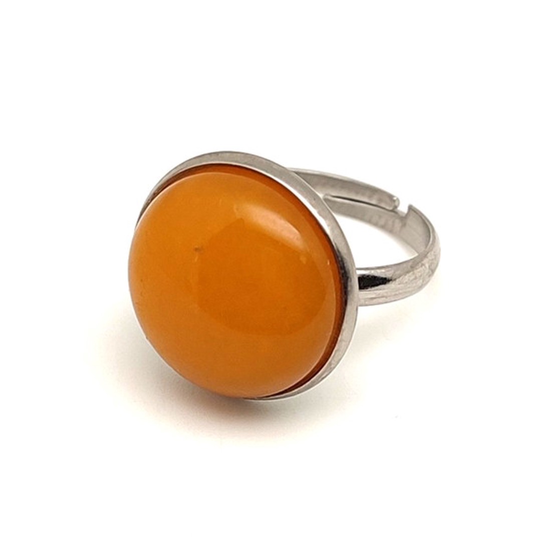 Meleg barack aventurin állítható gyűrű kerek 16mm - ékszer - gyűrű - gyöngyös gyűrű - Meska.hu