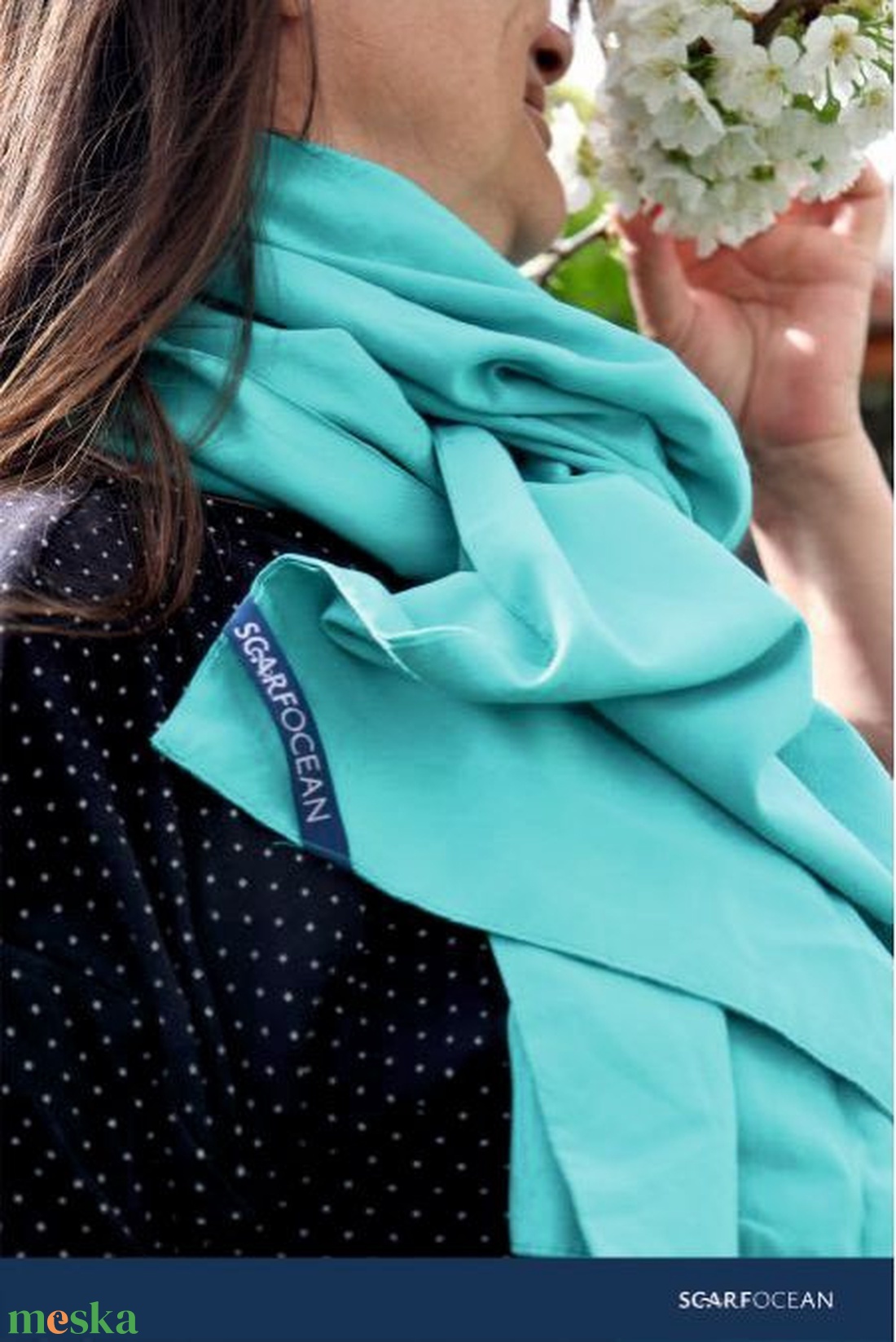 TÜRKIZ BASIC ILLATSÁL - SMARAGD VILÁG - ruha & divat - sál, sapka, kendő - sál - Meska.hu