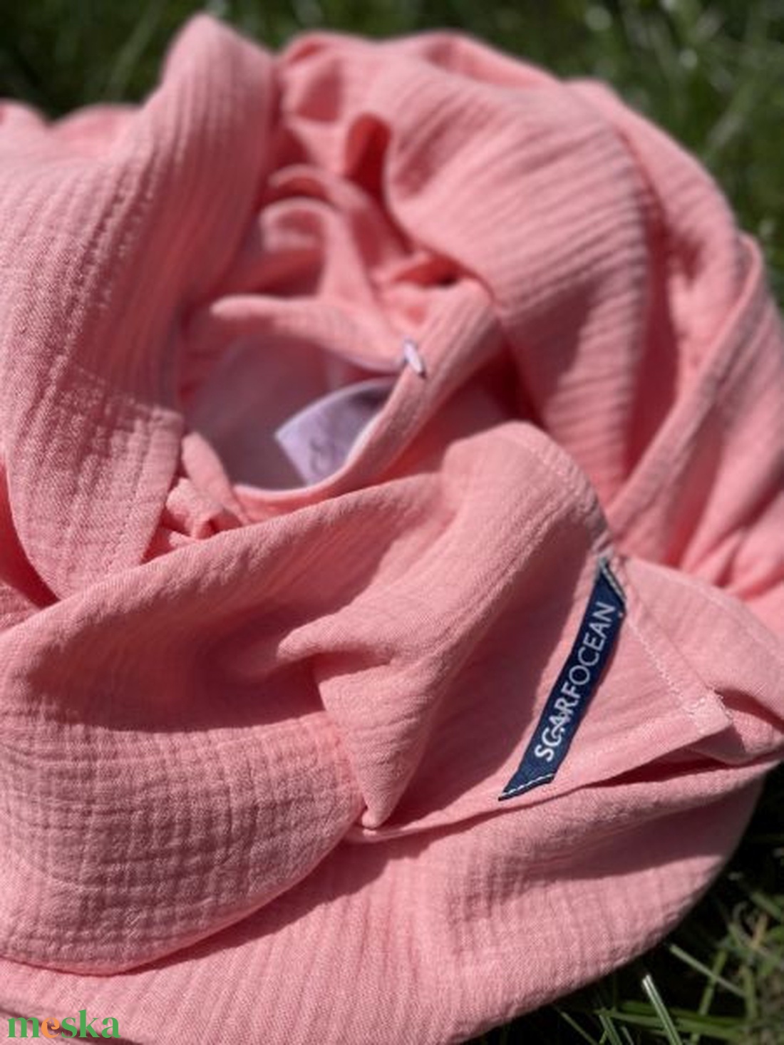 Szikrázó korall rózsaszín nyári rejteksál - ruha & divat - sál, sapka, kendő - sál - Meska.hu