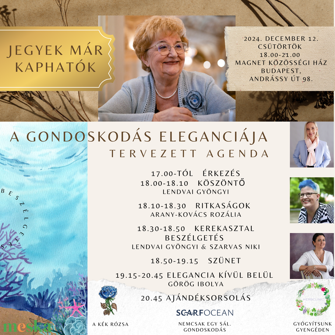 Részvételi díj - Esemény - Görög Ibolya protokoll szakértővel: A Gondoskodás eleganciája program - diy (csináld magad) - workshop & tanfolyam - Meska.hu