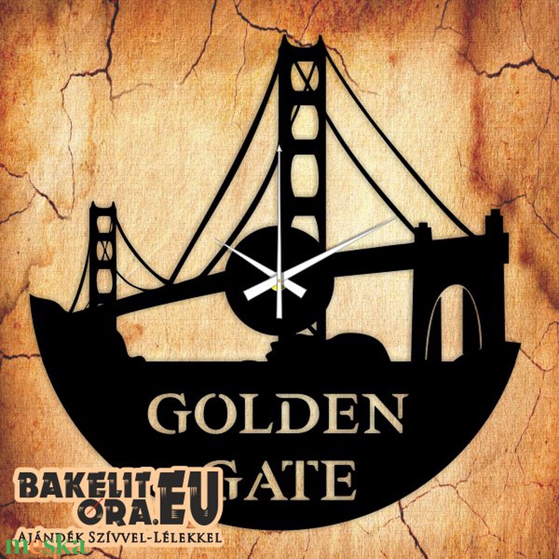 GOLDEN GATE bakelit óra - otthon & lakás - dekoráció - fali és függő dekoráció - falióra & óra - Meska.hu