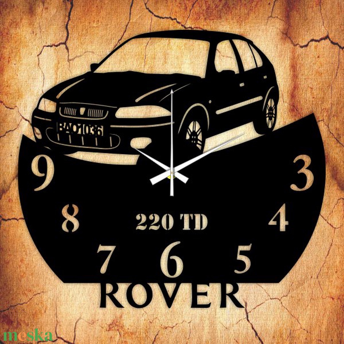 ROVER bakelit óra, saját rendszámmal - otthon & életmód - dekoráció - fali és függő dekoráció - falióra & óra - Meska.hu