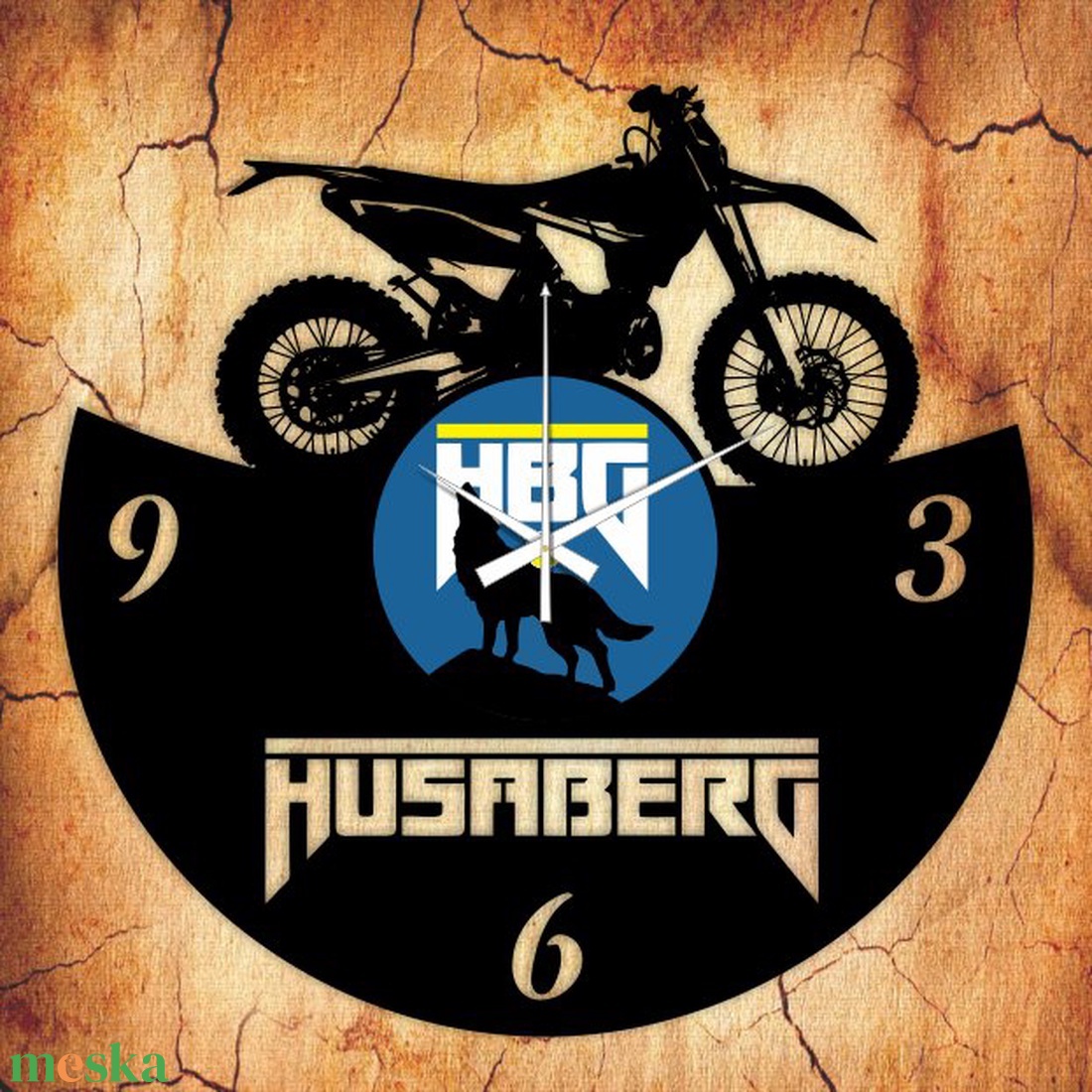 HUSABERG TE250 bakelit óra, egyedi felirattal - otthon & életmód - dekoráció - fali és függő dekoráció - falióra & óra - Meska.hu