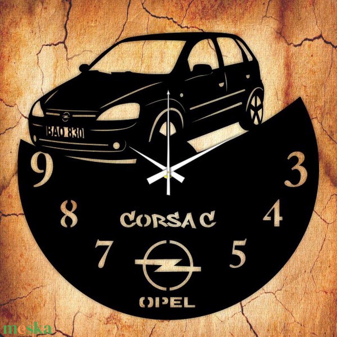 OPEL CORSA C bakelit óra, egyedi felirattal - otthon & lakás - dekoráció - fali és függő dekoráció - falióra & óra - Meska.hu