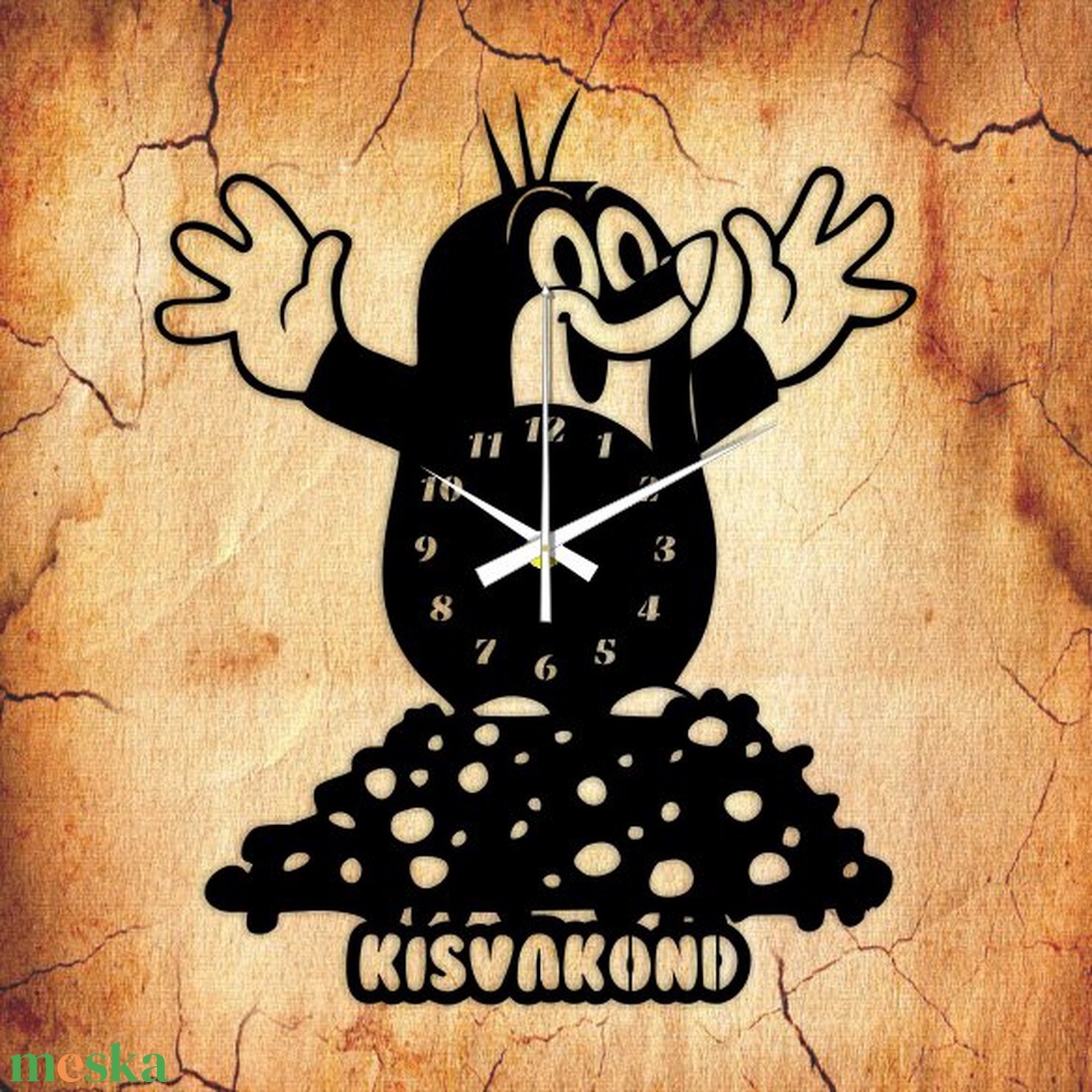 KISVAKOND bakelit óra, egyedi felirattal - otthon & életmód - dekoráció - fali és függő dekoráció - falióra & óra - Meska.hu