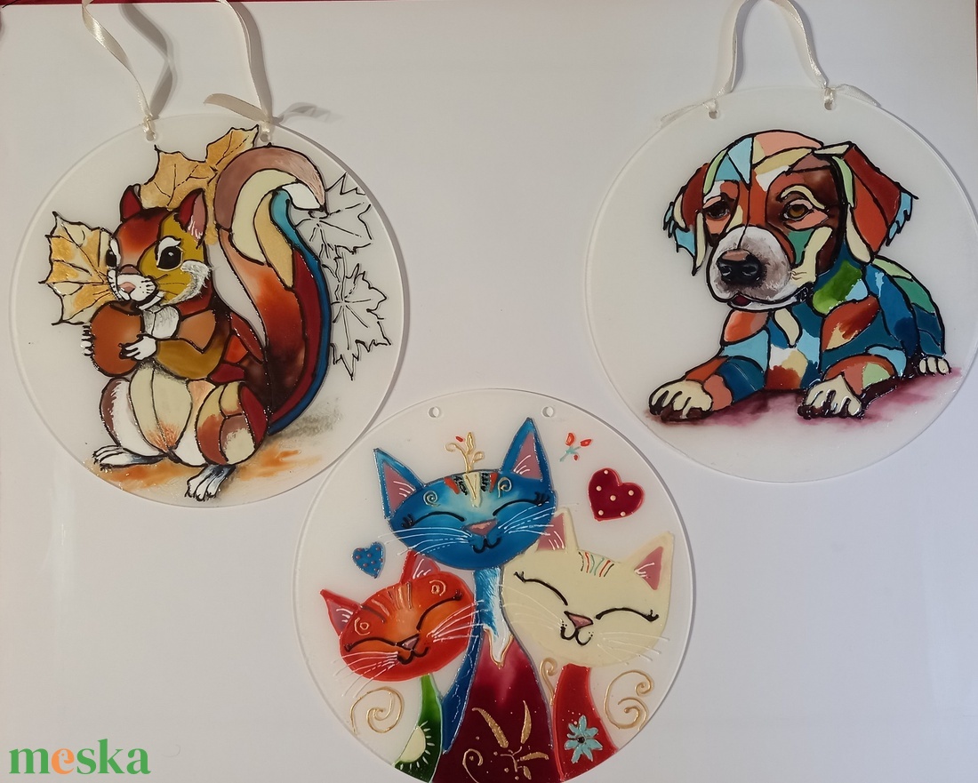 állatok - művészet - festmény - üvegfestmény - Meska.hu