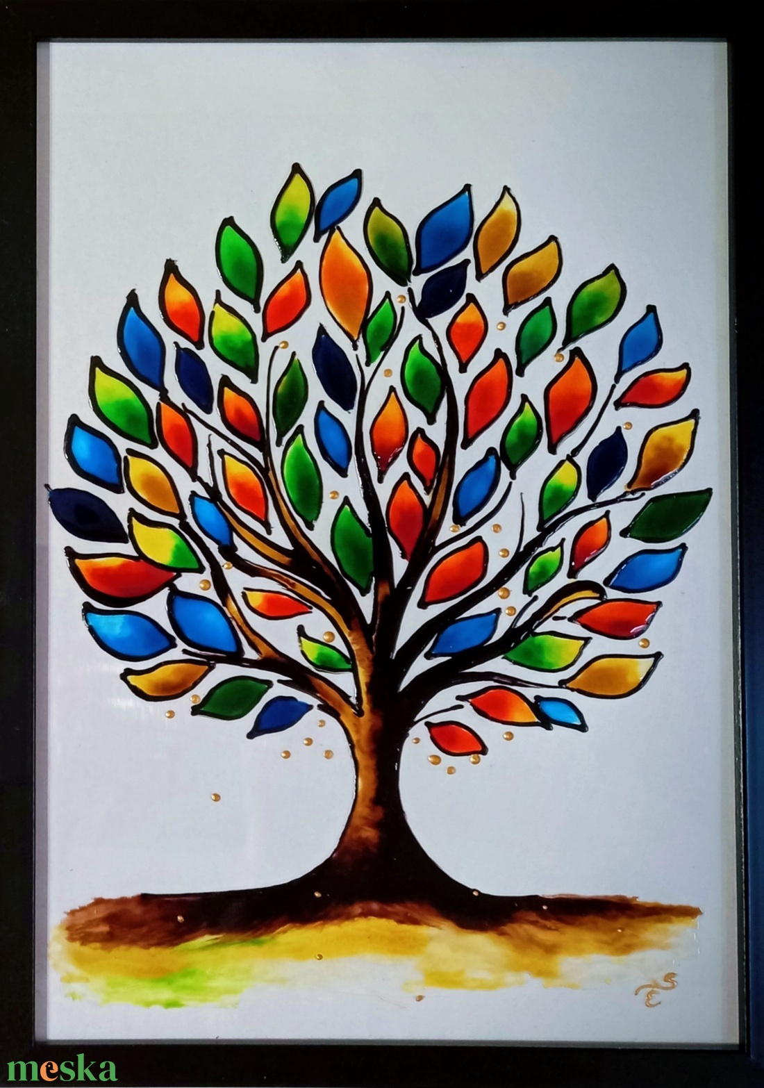 életfa - művészet - festmény - üvegfestmény - Meska.hu