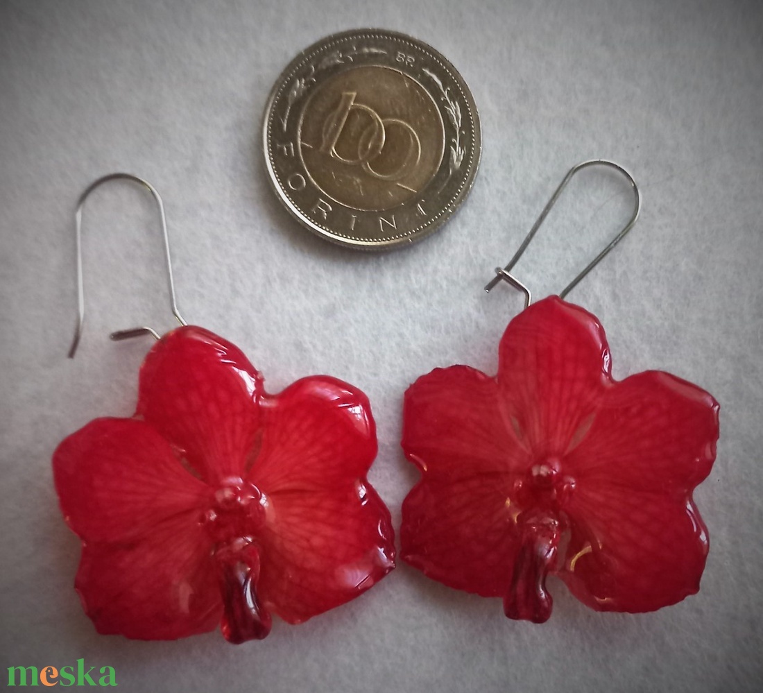 Piros Orchidea virág fülbevaló - ékszer - fülbevaló - lógó fülbevaló - Meska.hu Piros Orchidea virág fülbevaló - ékszer - fülbevaló - lógó fülbevaló - Meska.hu
