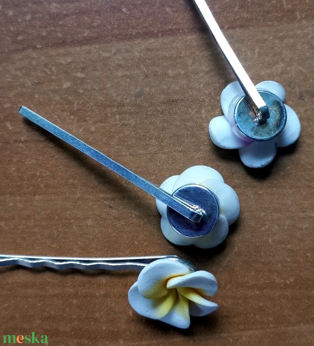 2 db-os frangipáni hajdísz - ruha & divat - hajdísz & hajcsat - hajdísz - Meska.hu