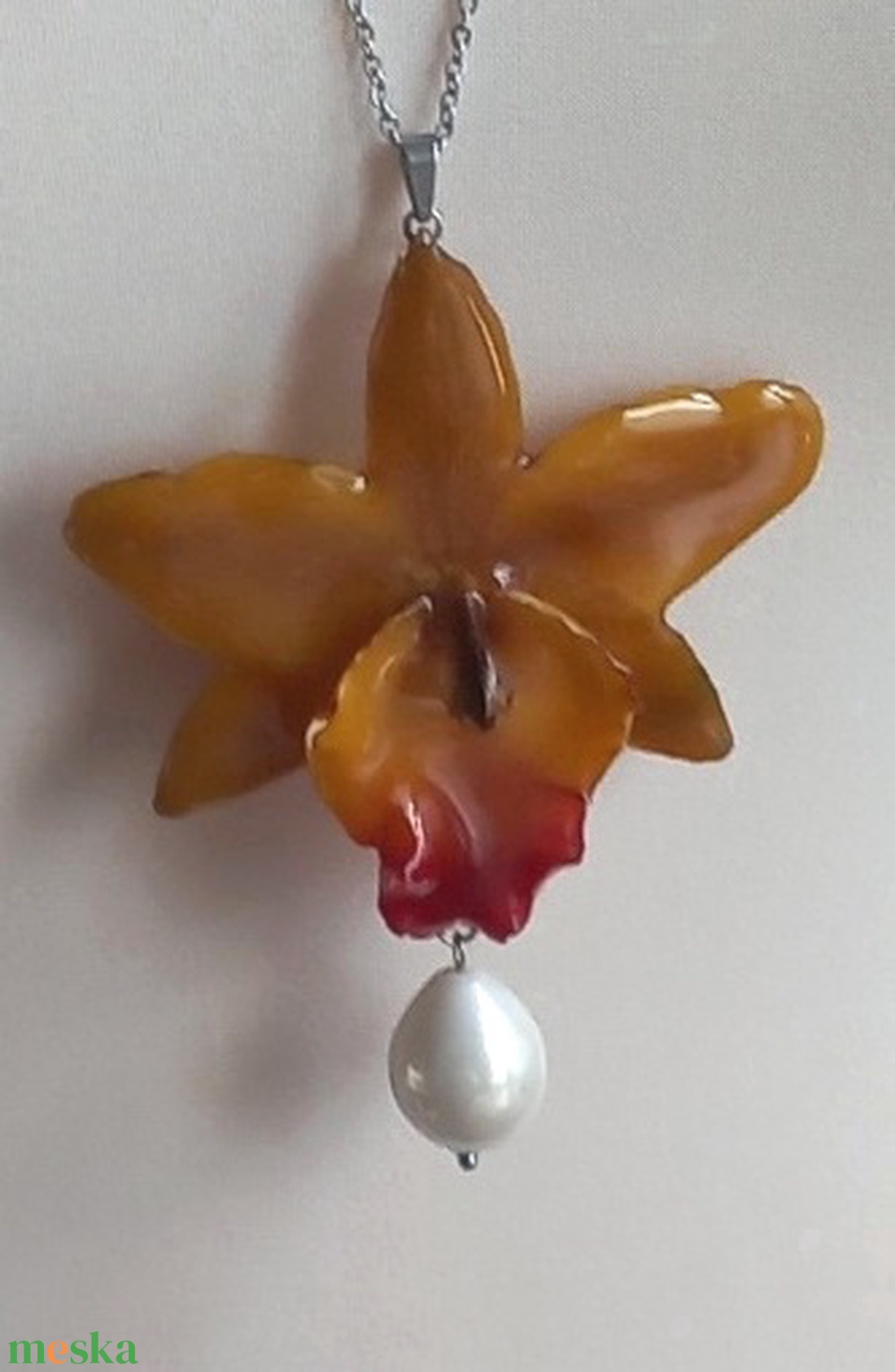 Orchidea virág nyaklánc - ékszer - nyaklánc - hosszú nyaklánc - Meska.hu Orchidea virág nyaklánc - ékszer - nyaklánc - hosszú nyaklánc - Meska.hu